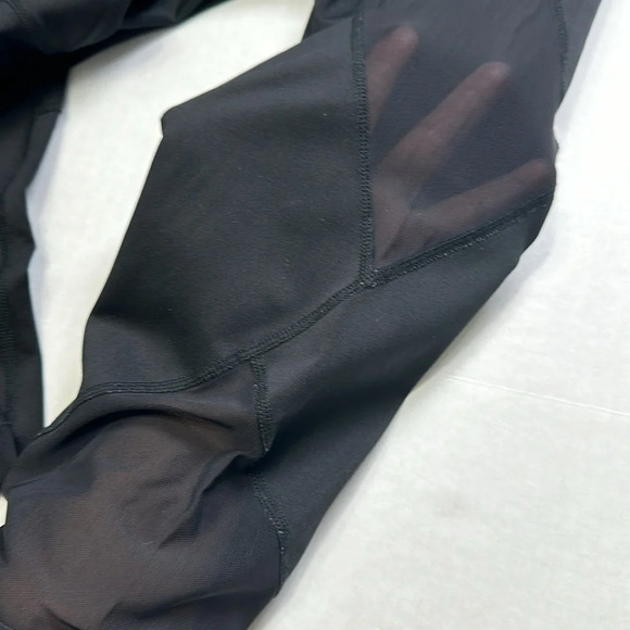 Athleta Womens Size Small Black Mesh Cropped Leggings Gym Running Activewear - Picture 5 of 9